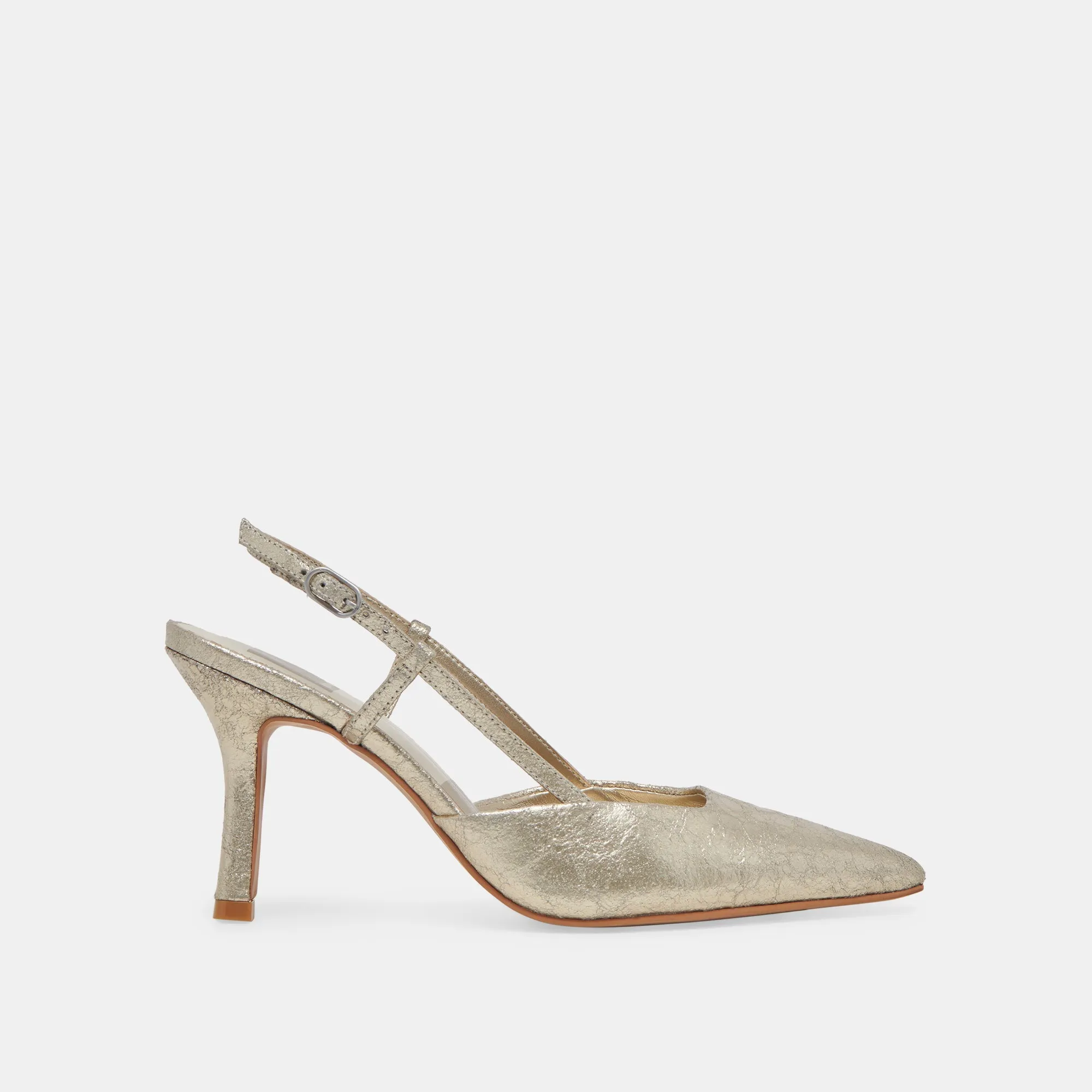 KIM HEELS PLATINUM DISTRESSED LEATHER sold by Dolce Vita