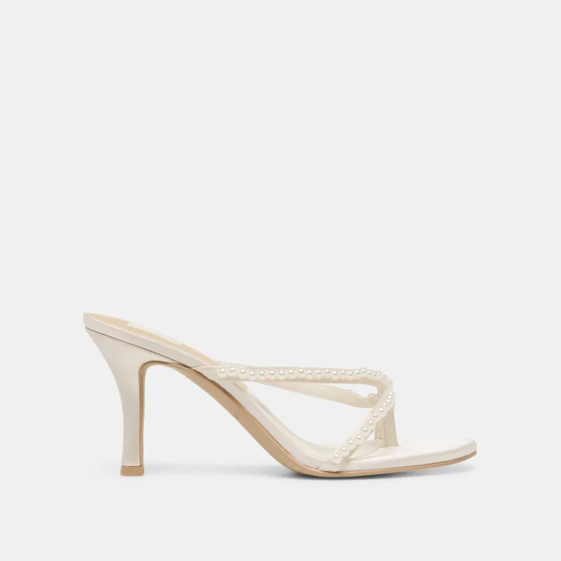 LIANO PEARL HEELS OFF WHITE SATIN made by Dolce Vita
