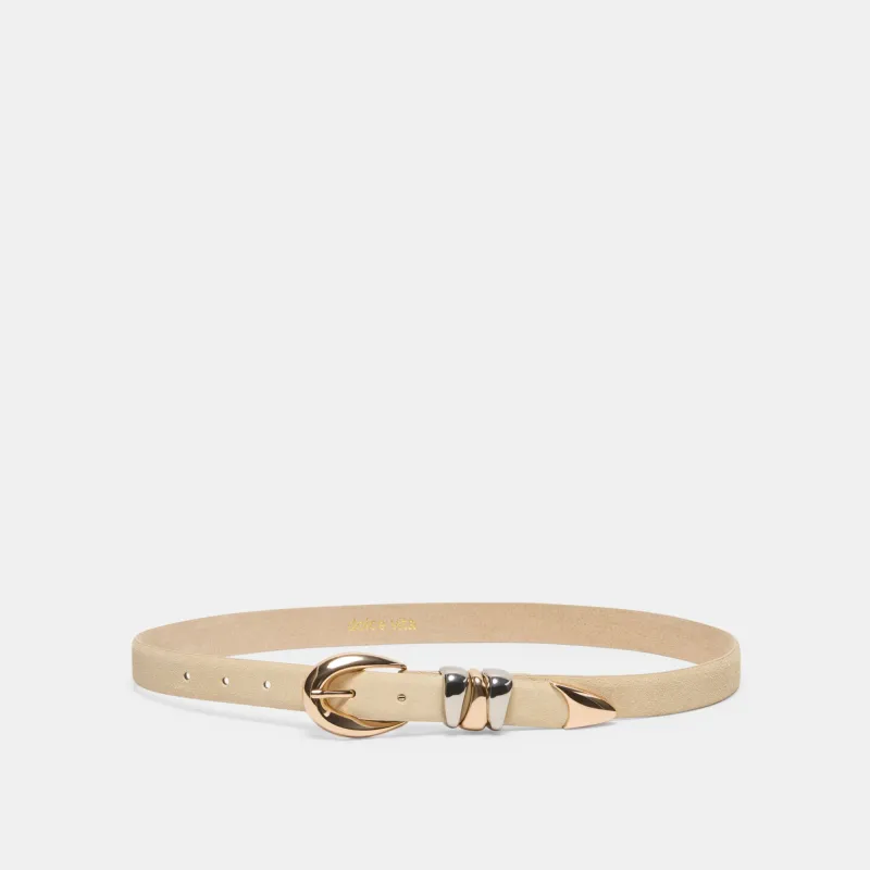 MIXED METAL BUCKLE BELT SAND made by Dolce Vita