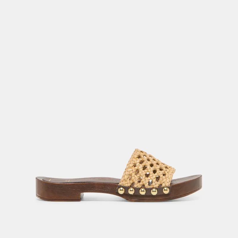 SADIE SANDALS TAN RAFFIA made by Dolce Vita