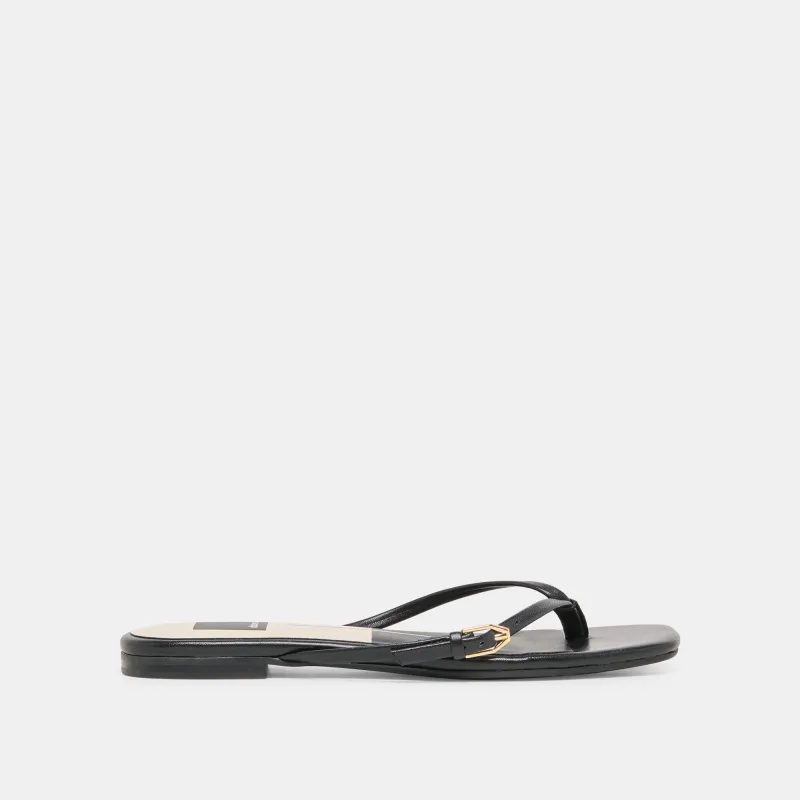 MALTA SANDALS BLACK LEATHER made by Dolce Vita