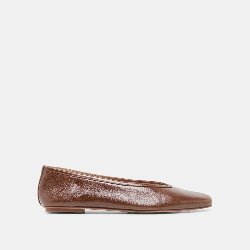 CARET BALLET FLATS RUSSET LEATHER made by Dolce Vita