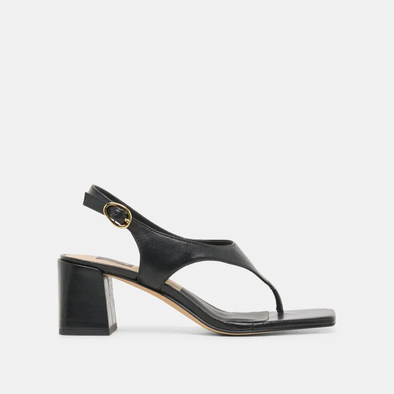 YVES HEELS BLACK LEATHER made by Dolce Vita