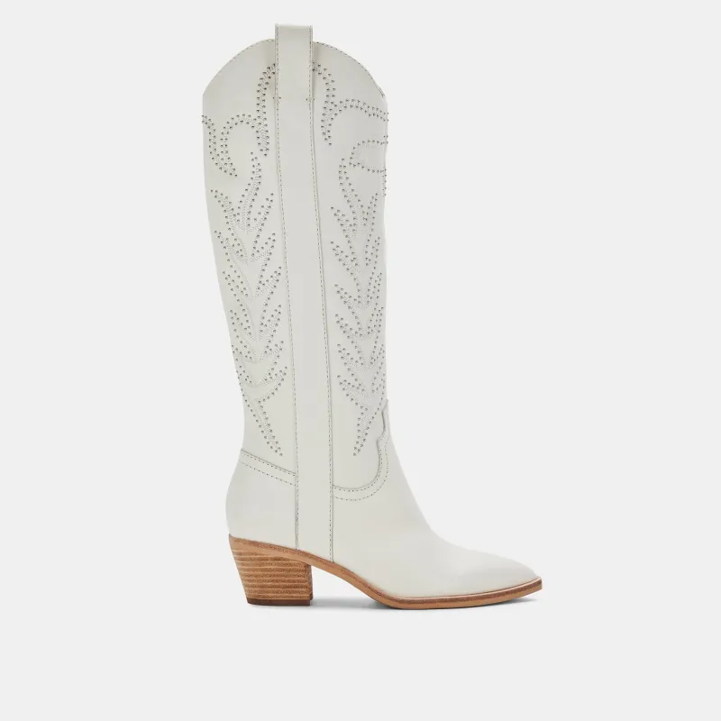 SOLEI STUD BOOTS OFF WHITE LEATHER - re:vita made by Dolce Vita