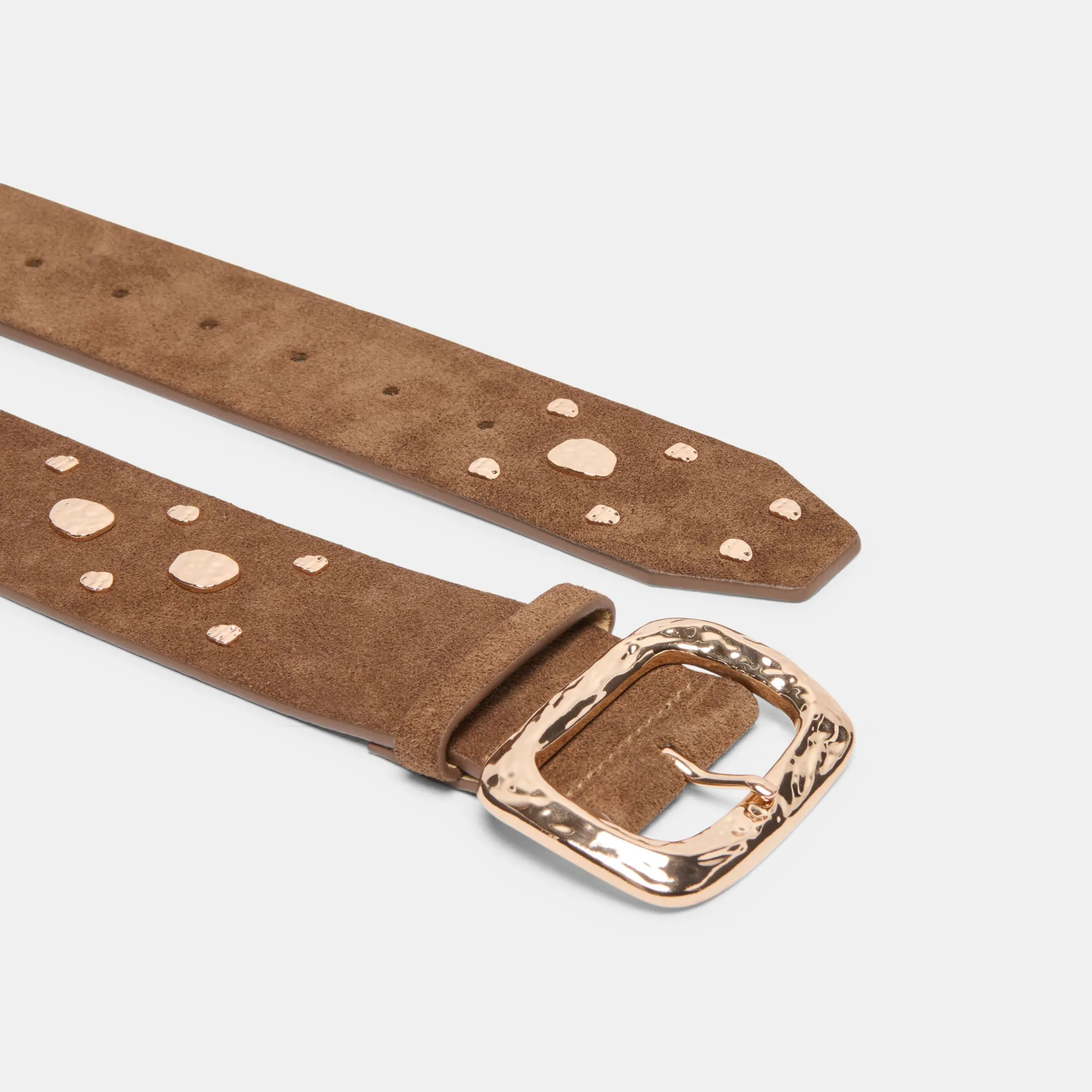 RECTANGLE BUCKLE STUDDED BELT BROWN GOLD sold by Dolce Vita product image thumbnail 3