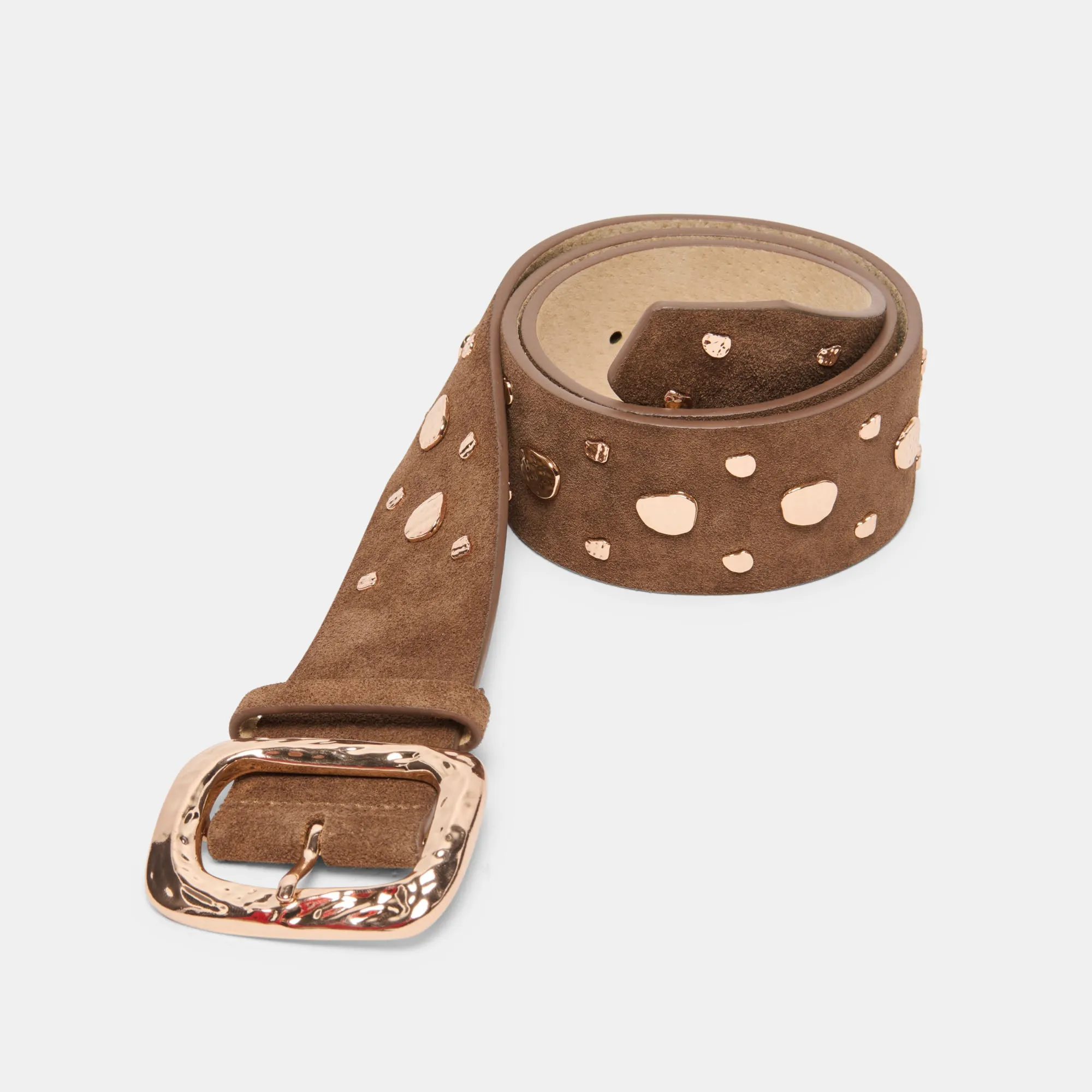 RECTANGLE BUCKLE STUDDED BELT BROWN GOLD sold by Dolce Vita product image thumbnail 5