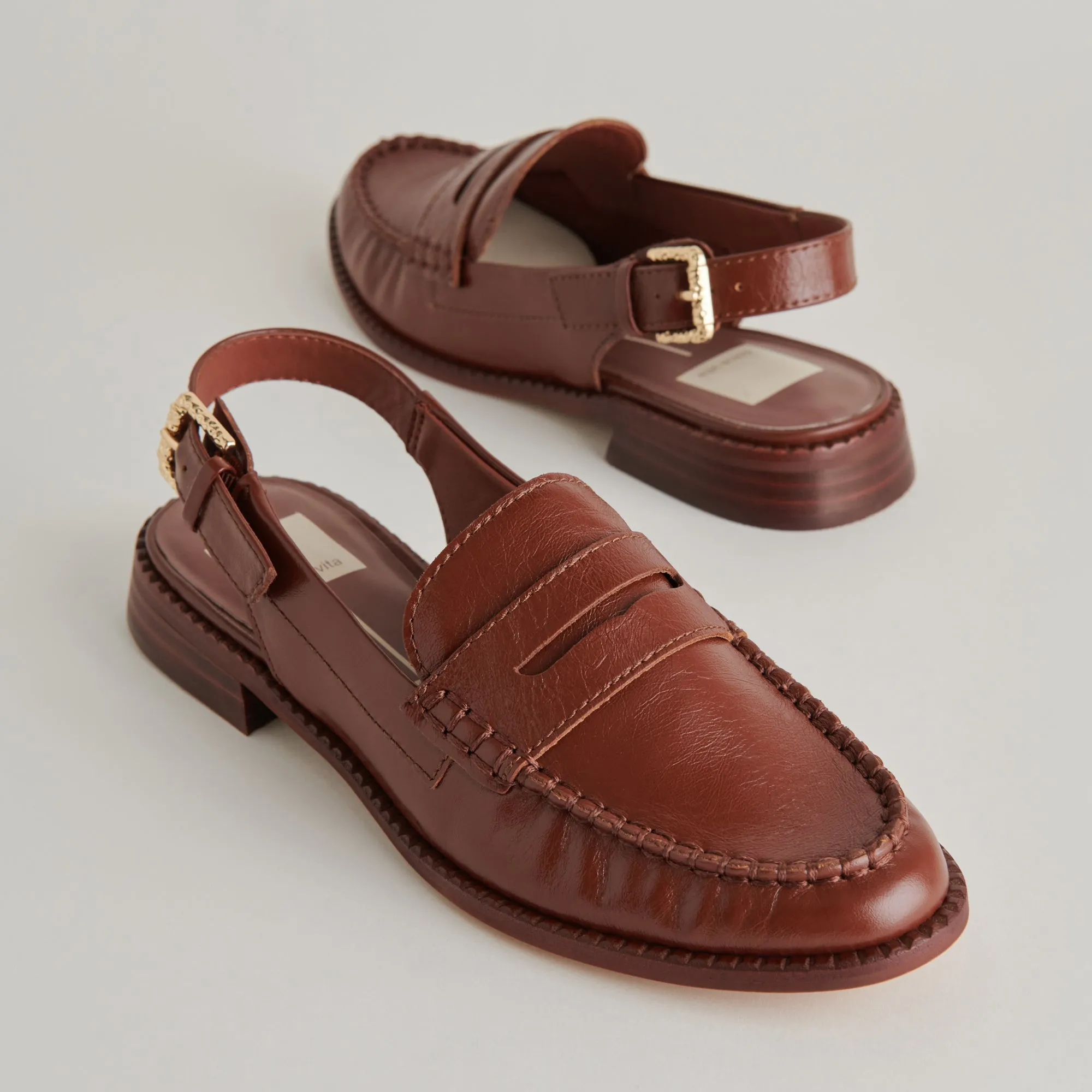 HARDI LOAFERS BROWN CRINKLE PATENT - re:vita sold by Dolce Vita product image thumbnail 3