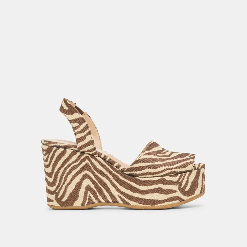 AKERA WEDGES BEIGE ZEBRA RAFFIA made by Dolce Vita
