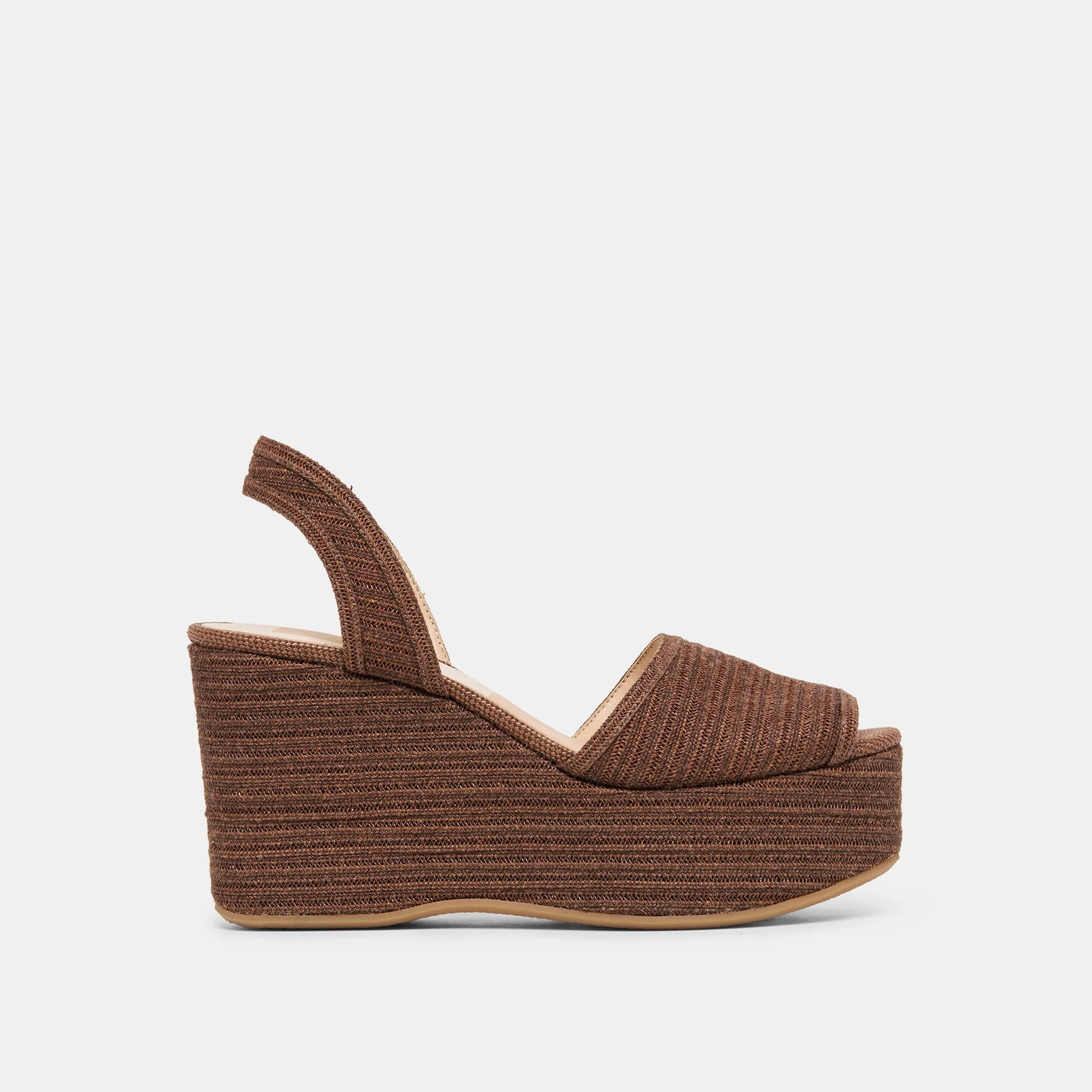 AKERA WEDGES COCOA RAFFIA sold by Dolce Vita