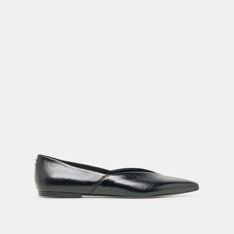 GEMA FLATS BLACK LEATHER - re:vita made by Dolce Vita