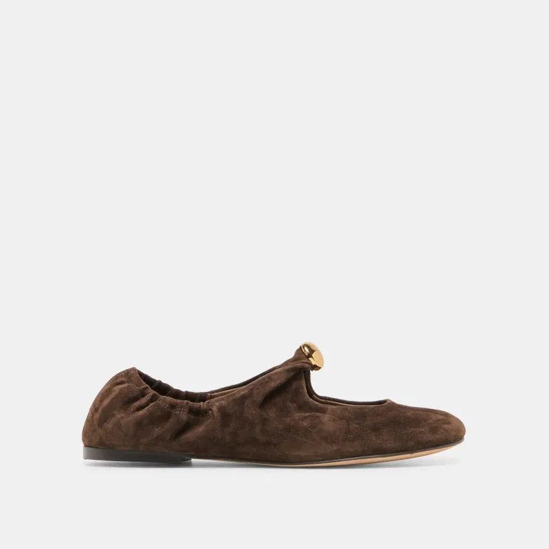 CORNEL FLATS DK BROWN SUEDE made by Dolce Vita