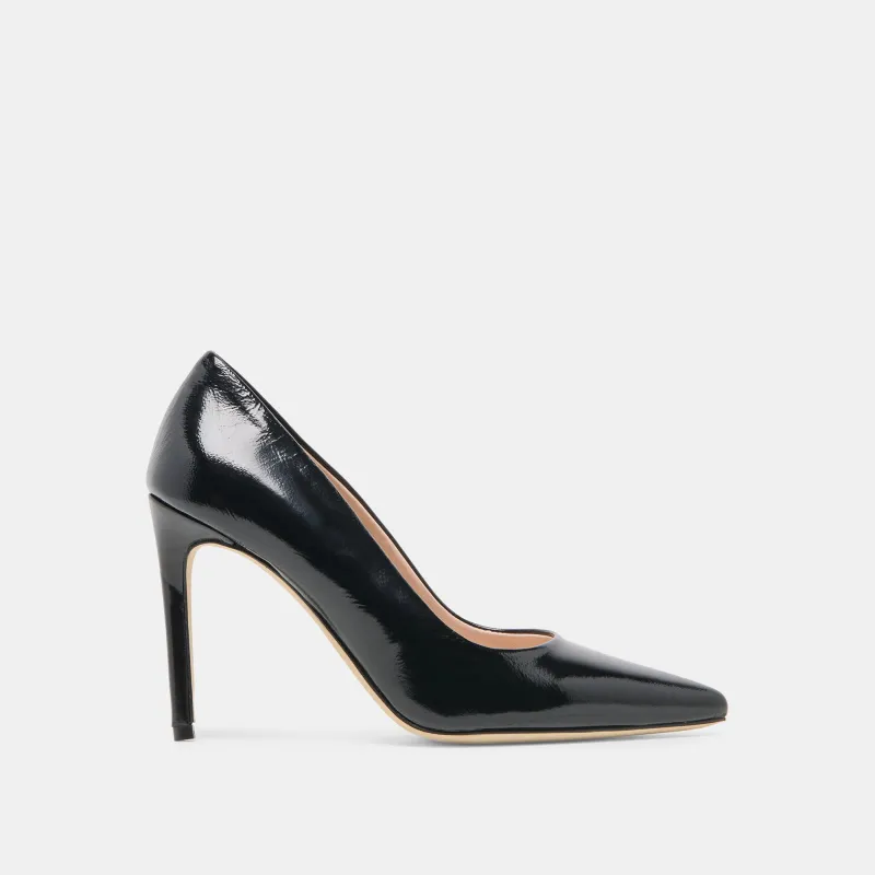 LANKY HEELS BLACK LEATHER made by Dolce Vita