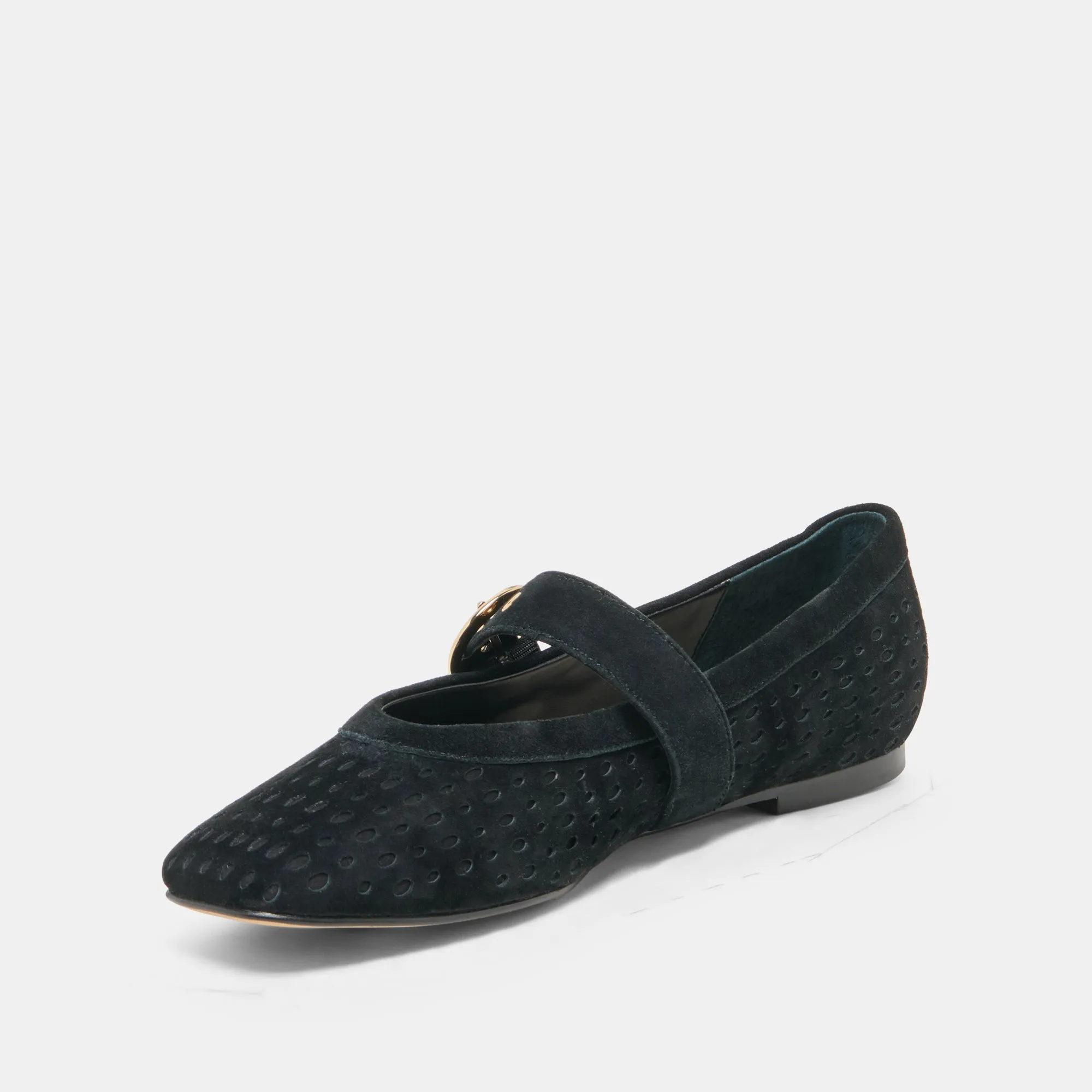 MIKELA BALLET FLATS ONYX PERFORATED SUEDE sold by Dolce Vita product image thumbnail 4