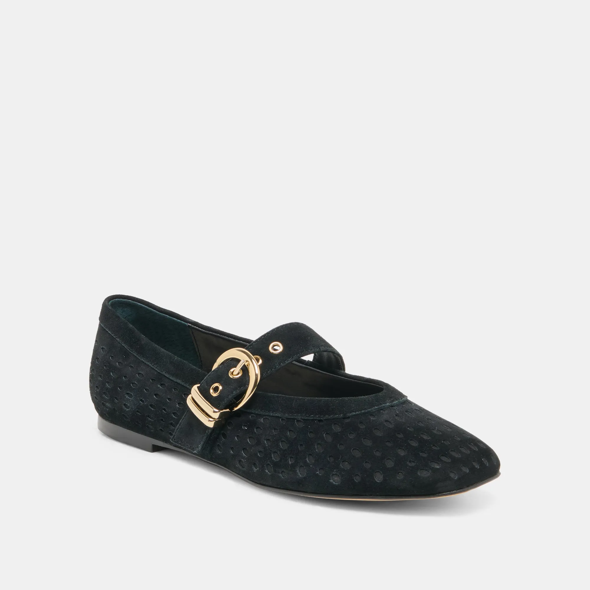 MIKELA BALLET FLATS ONYX PERFORATED SUEDE sold by Dolce Vita product image thumbnail 2