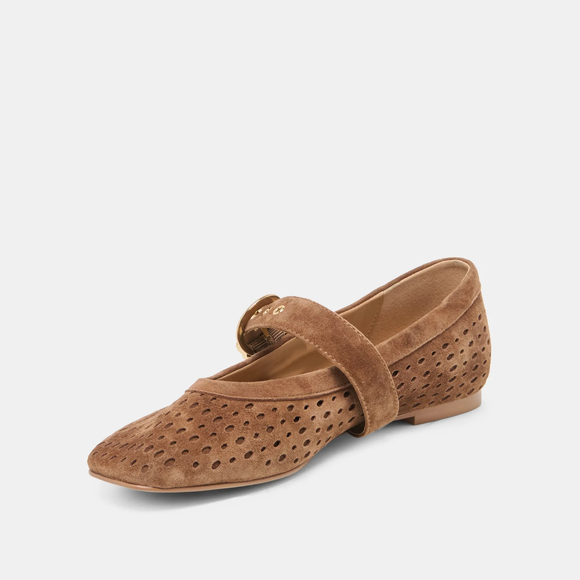 MIKELA BALLET FLATS COCOA PERFORATED SUEDE sold by Dolce Vita product image thumbnail 4