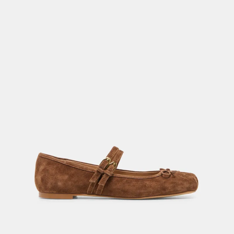 GIBSEN BALLET FLATS COCOA SUEDE made by Dolce Vita