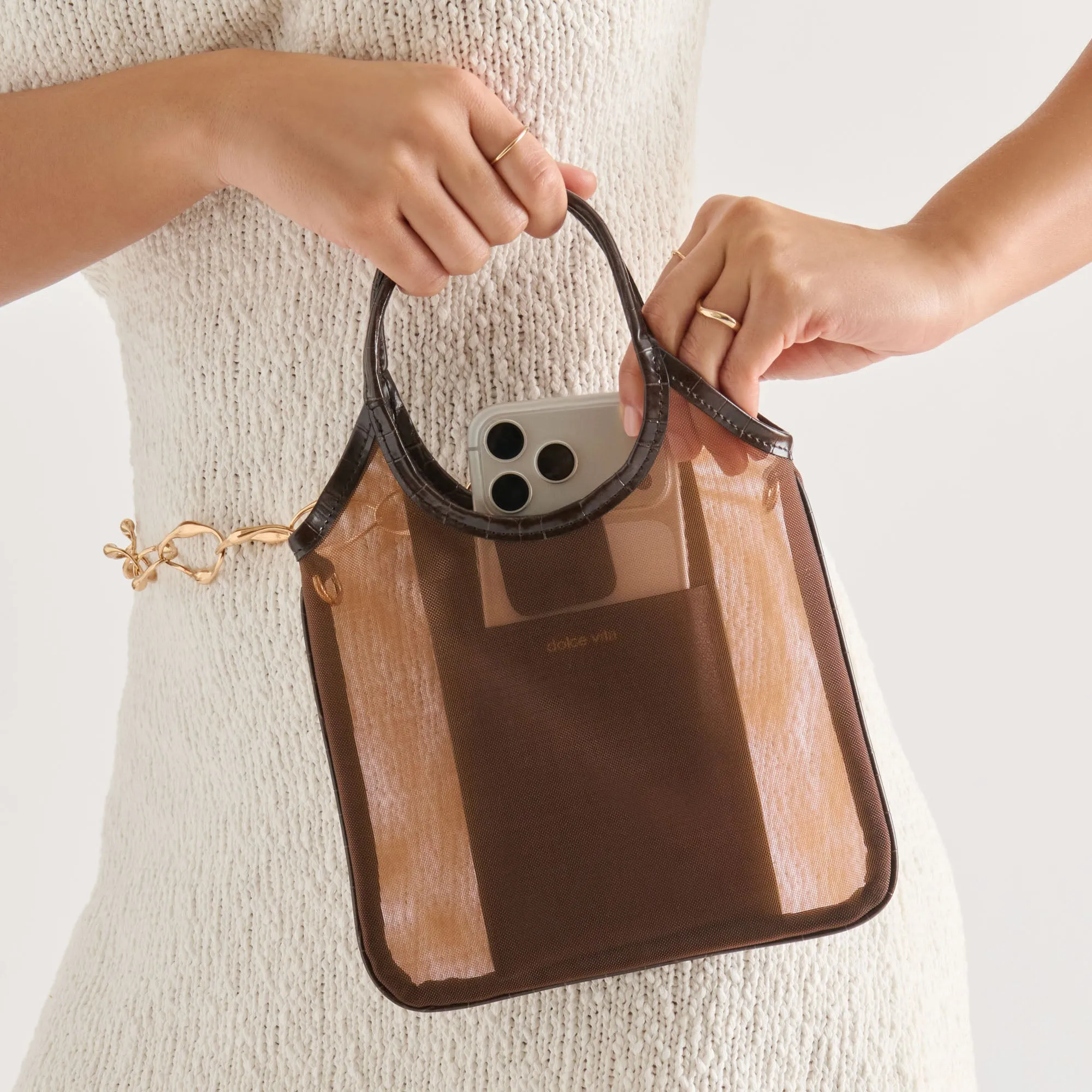 SYLVENE CROSSBODY CHOCOLATE MESH sold by Dolce Vita product image thumbnail 2