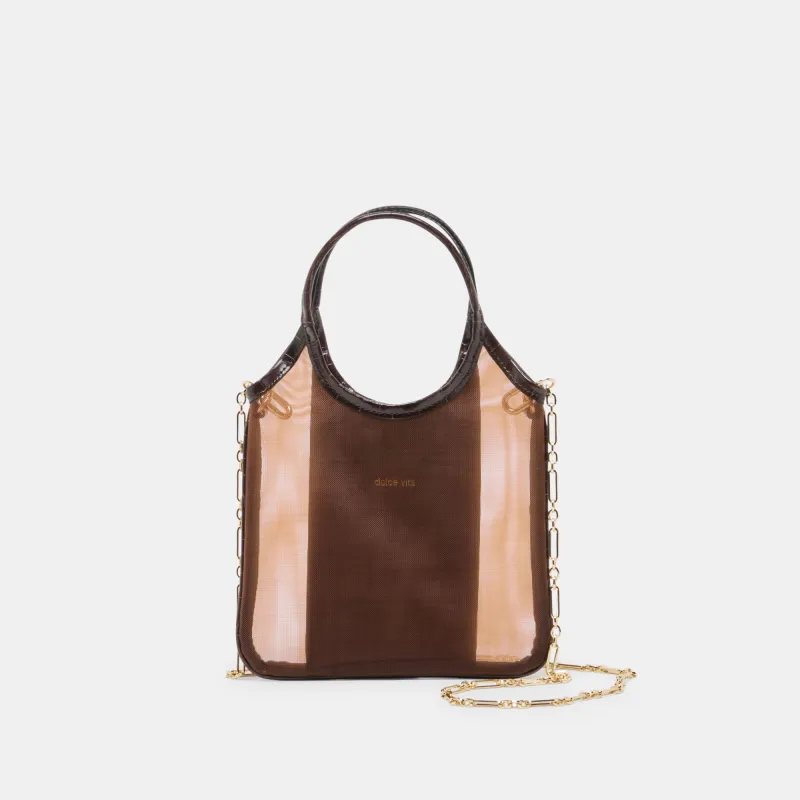 SYLVENE CROSSBODY CHOCOLATE MESH made by Dolce Vita