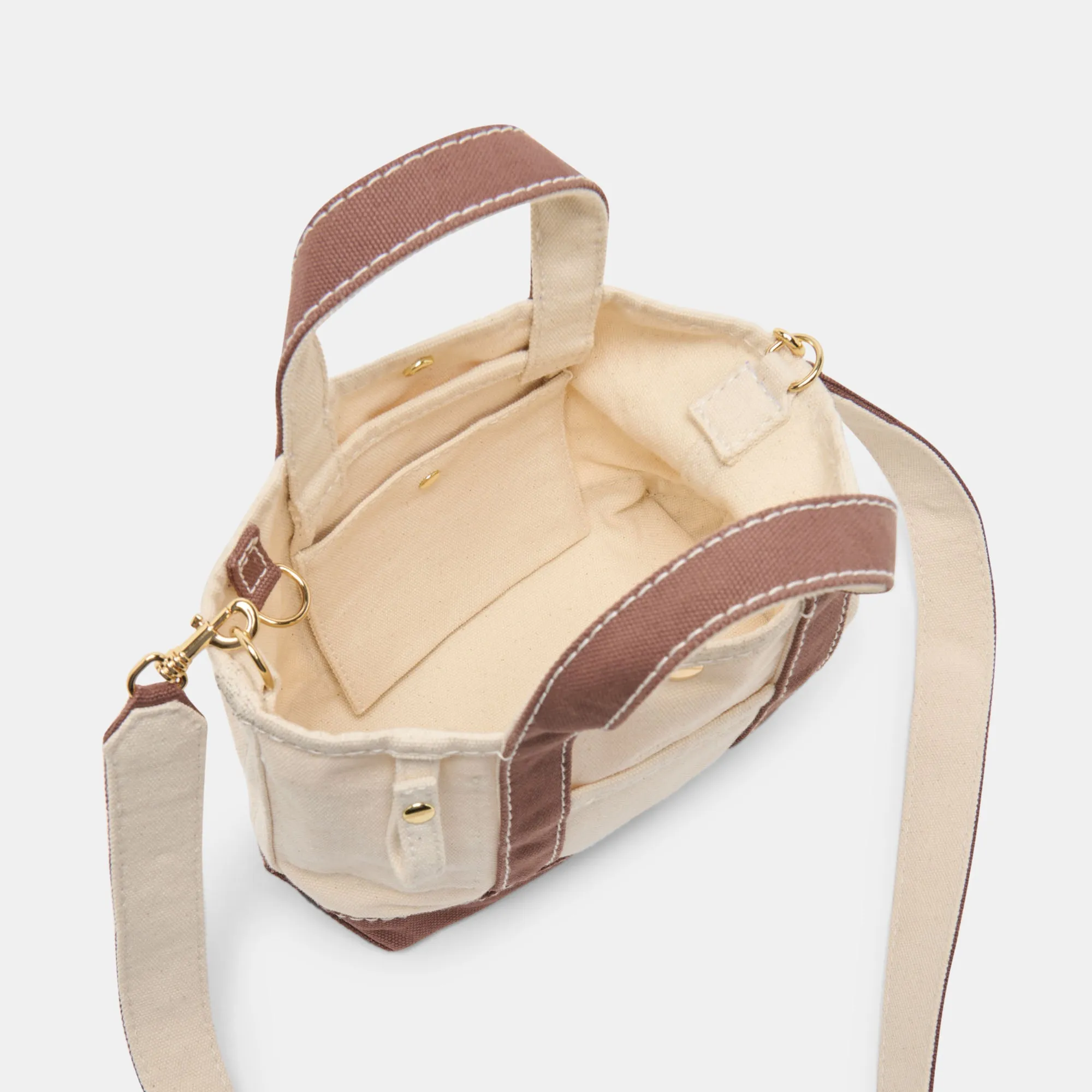 LUNEA HANDBAG NATURAL CHOCOLATE CANVAS sold by Dolce Vita product image thumbnail 5