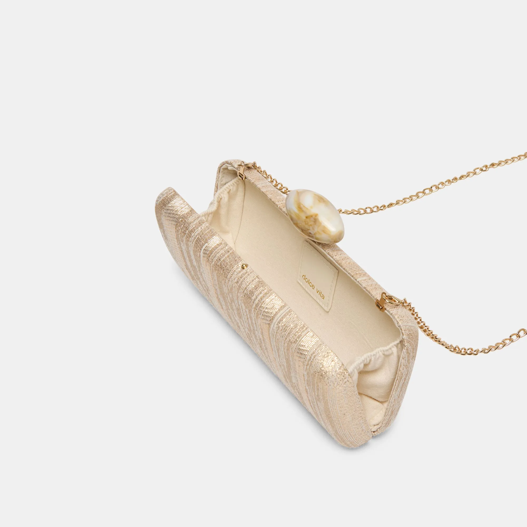 NERYS CLUTCH GOLD NATURAL FABRIC sold by Dolce Vita product image thumbnail 2