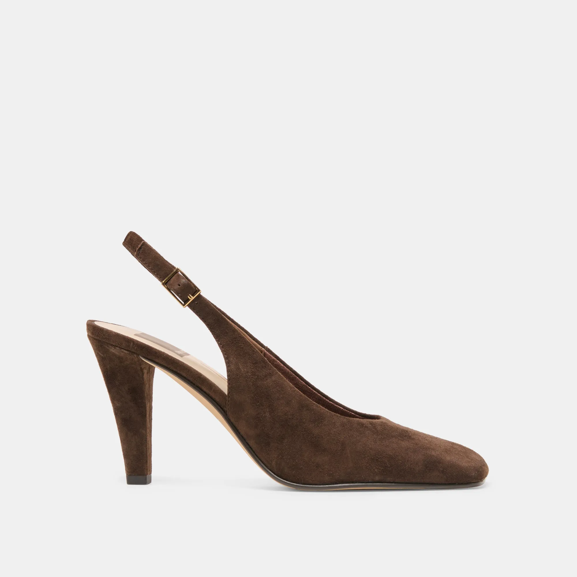 GESSIA HEELS DK BROWN SUEDE sold by Dolce Vita