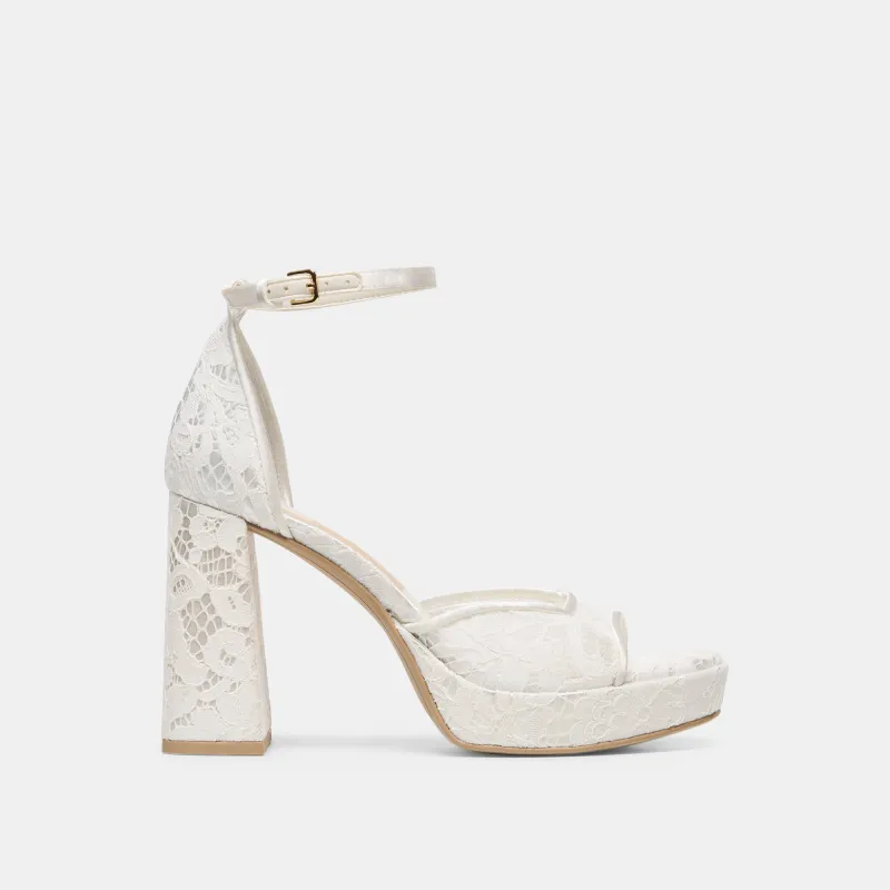 PANDRO HEELS TRUE WHITE LACE made by Dolce Vita