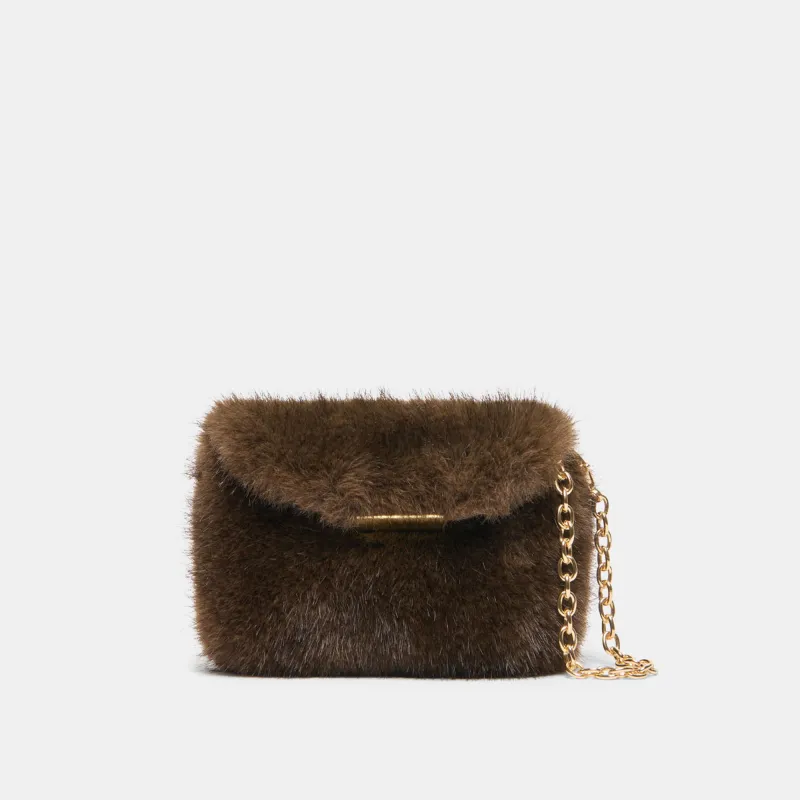 BRINDI CROSSBODY WALLET MINK FAUX FUR made by Dolce Vita