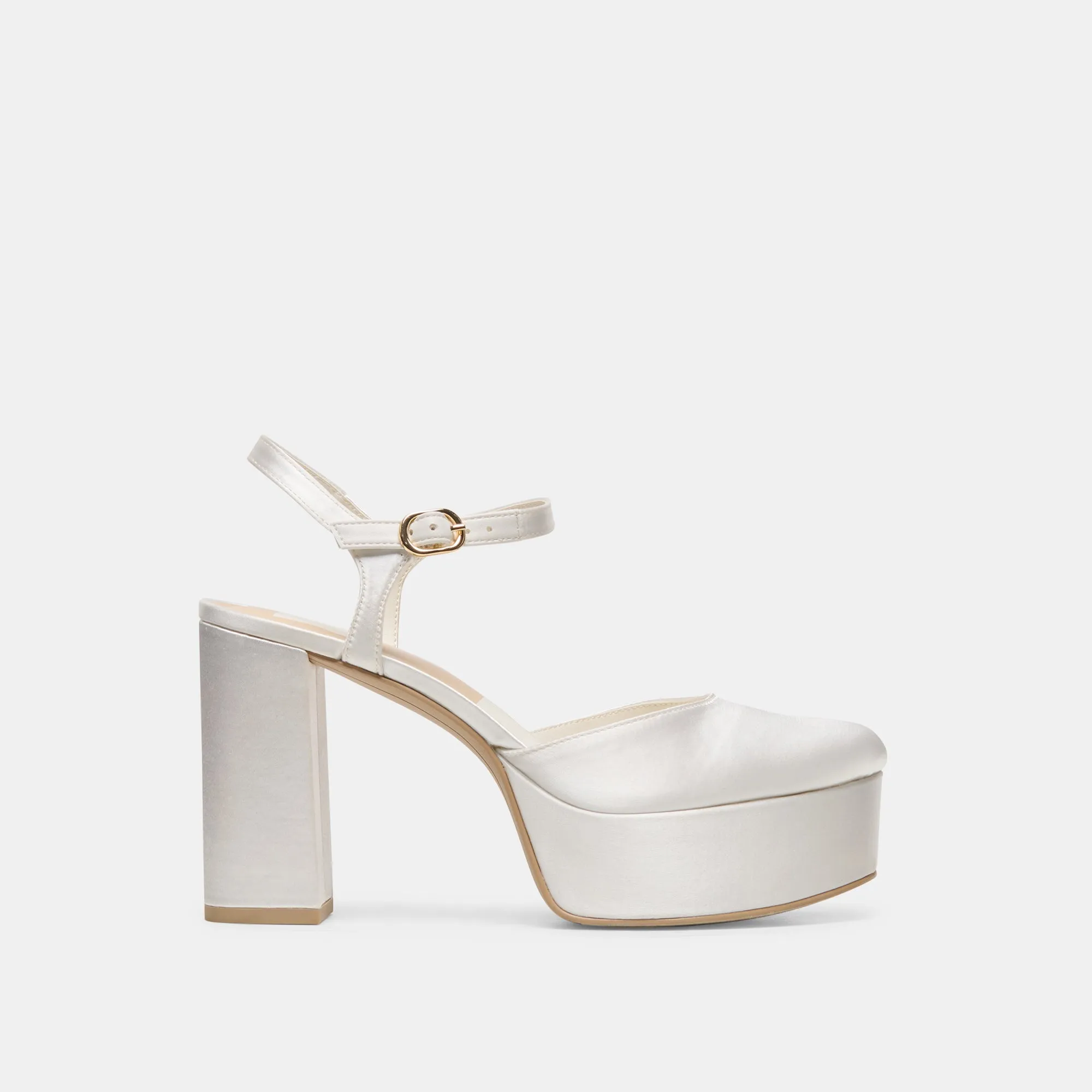 GERO SATIN HEELS TRUE WHITE SATIN sold by Dolce Vita