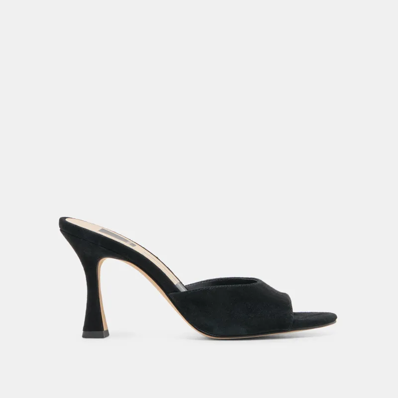 ROSHA HEELS ONYX SUEDE made by Dolce Vita