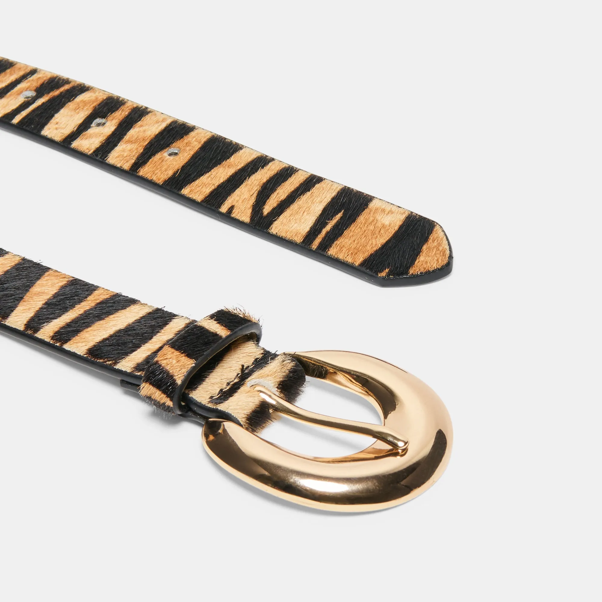 CHUNKY CURVED BUCKLE BELT TAN ZEBRA sold by Dolce Vita product image thumbnail 2