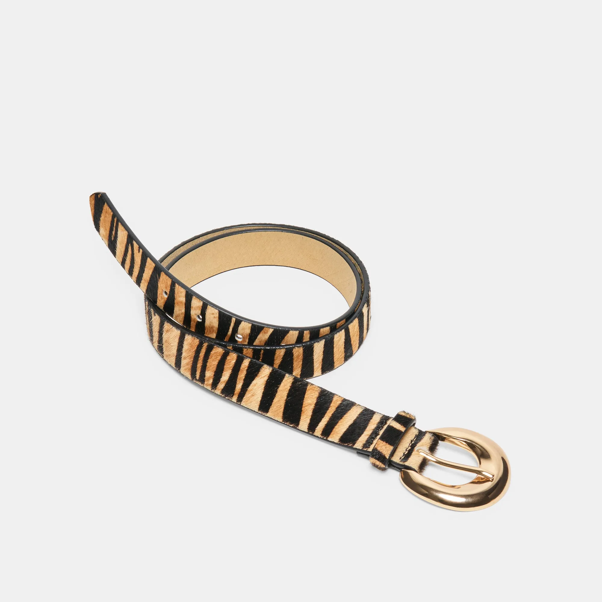 CHUNKY CURVED BUCKLE BELT TAN ZEBRA sold by Dolce Vita product image thumbnail 3