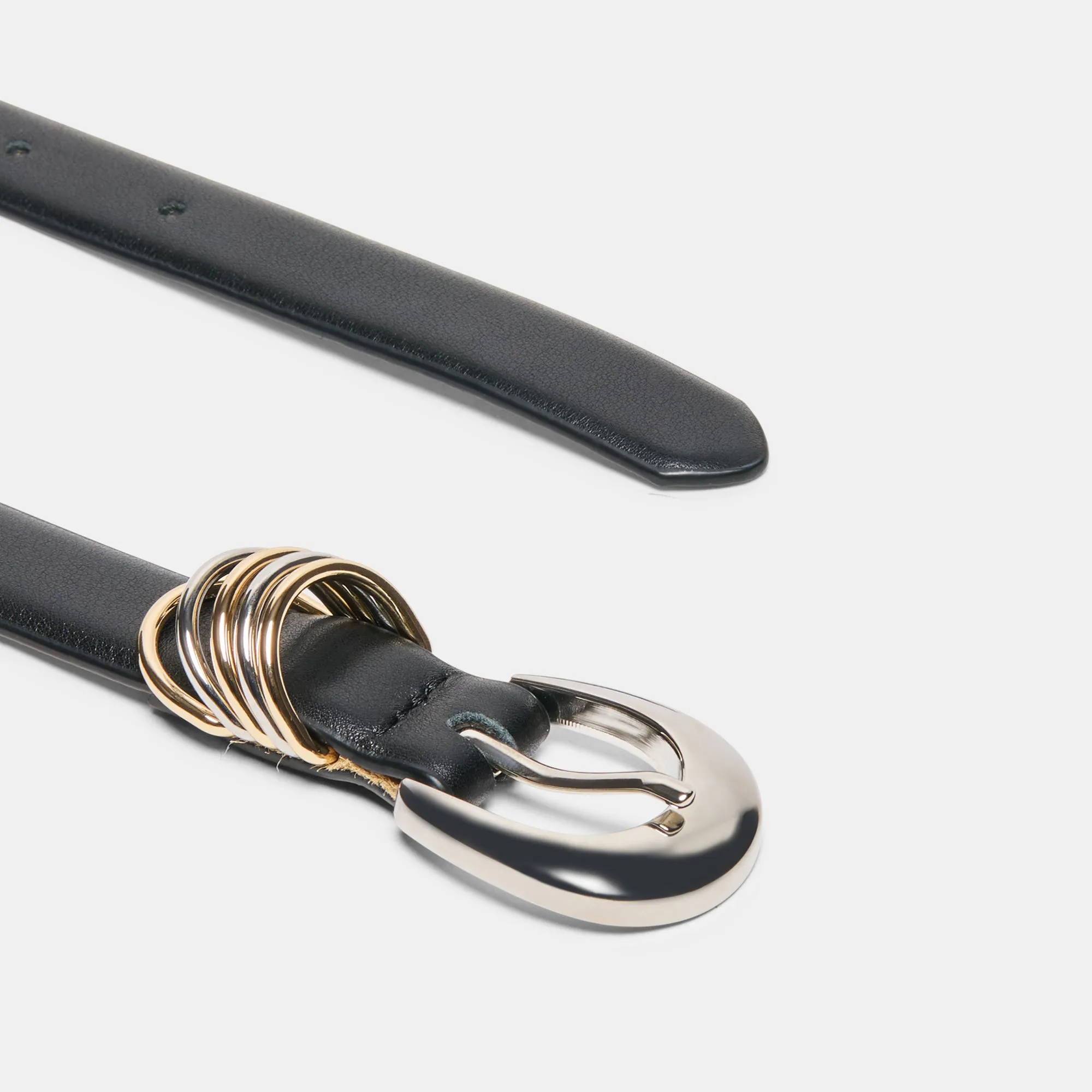 CRESCENT BUCKLE MIXED METAL BELT BLACK sold by Dolce Vita product image thumbnail 3