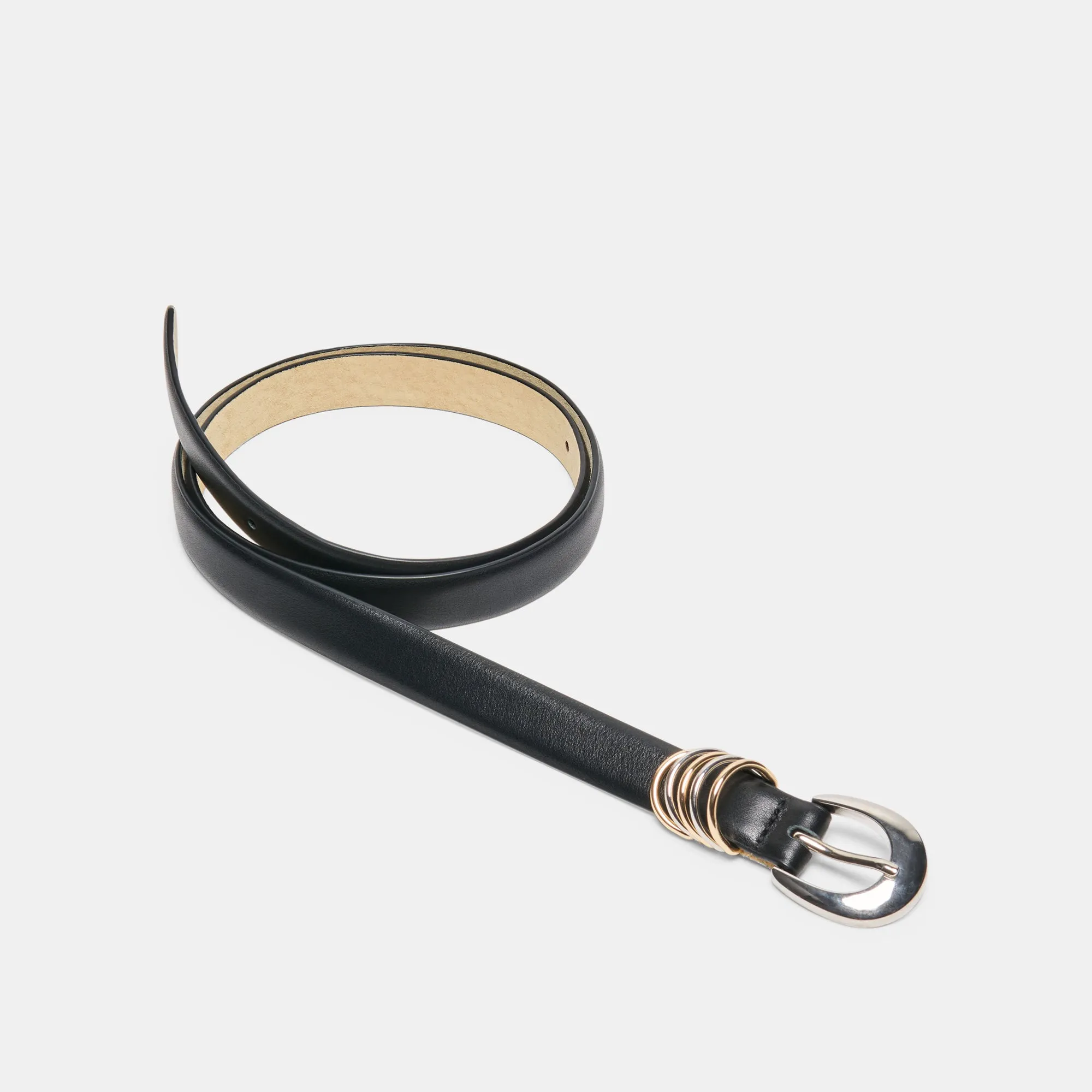 CRESCENT BUCKLE MIXED METAL BELT BLACK sold by Dolce Vita product image thumbnail 4