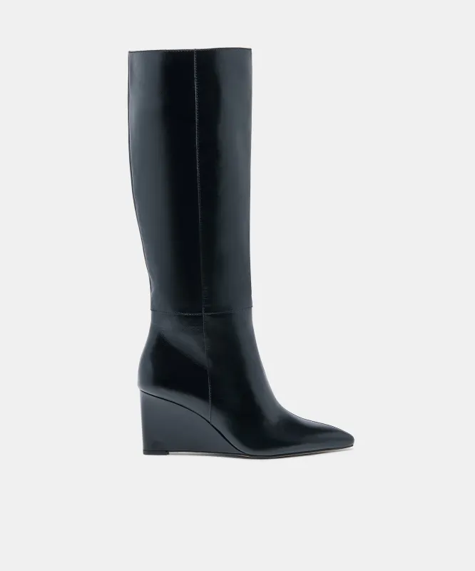 EMILA BOOTS BLACK LEATHER made by Dolce Vita