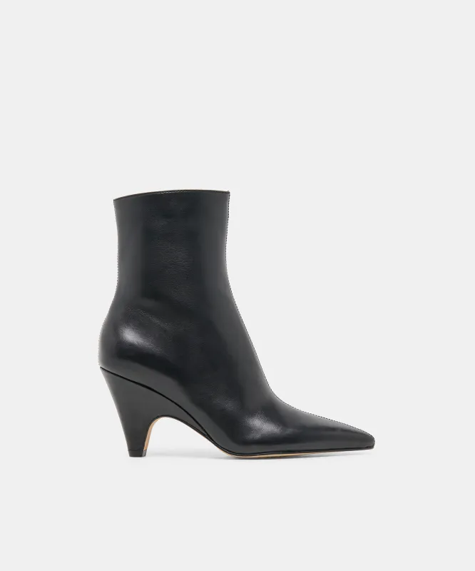 CRUZ BOOTIES BLACK LEATHER made by Dolce Vita