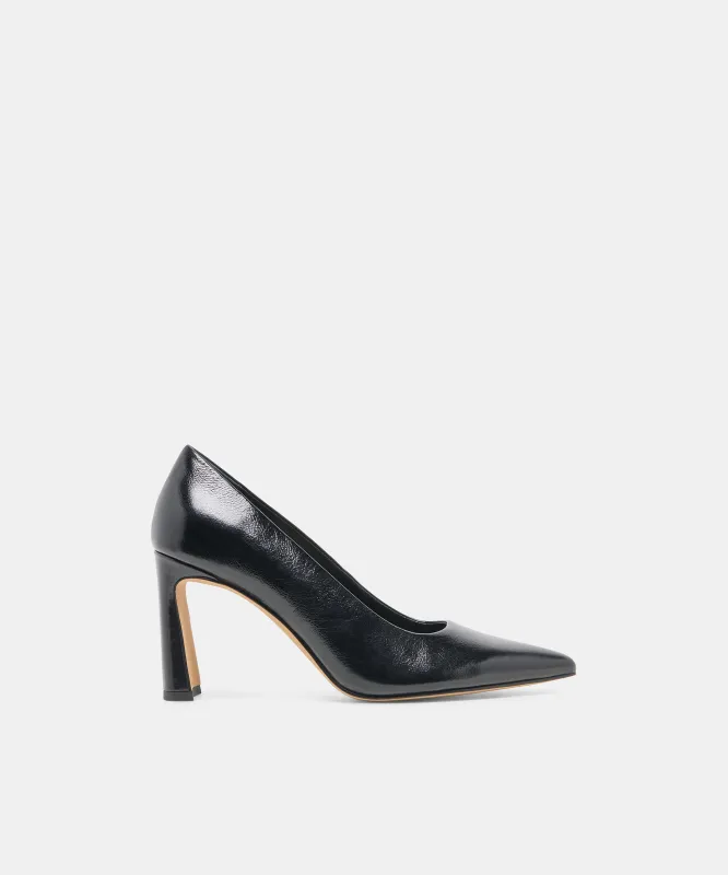 KAYNA HEELS BLACK LEATHER made by Dolce Vita