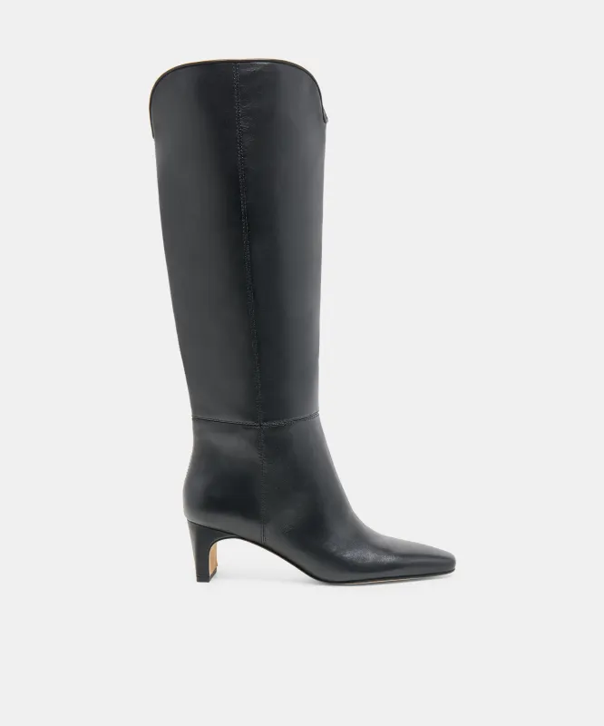 BRION WIDE CALF BOOTS BLACK LEATHER made by Dolce Vita