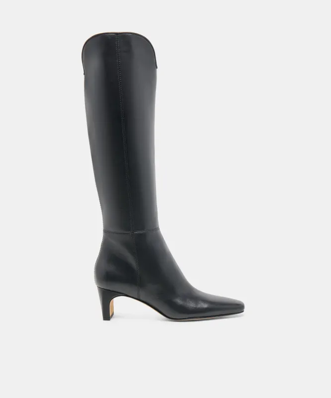 BRION NARROW CALF BOOTS BLACK LEATHER made by Dolce Vita