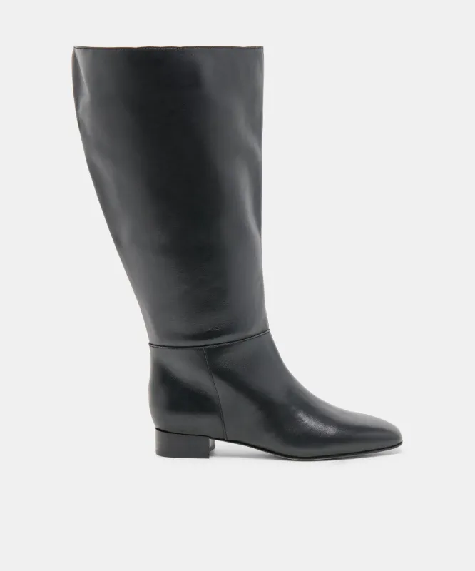 TYWIN EXTRA WIDE CALF BOOTS BLACK LEATHER made by Dolce Vita
