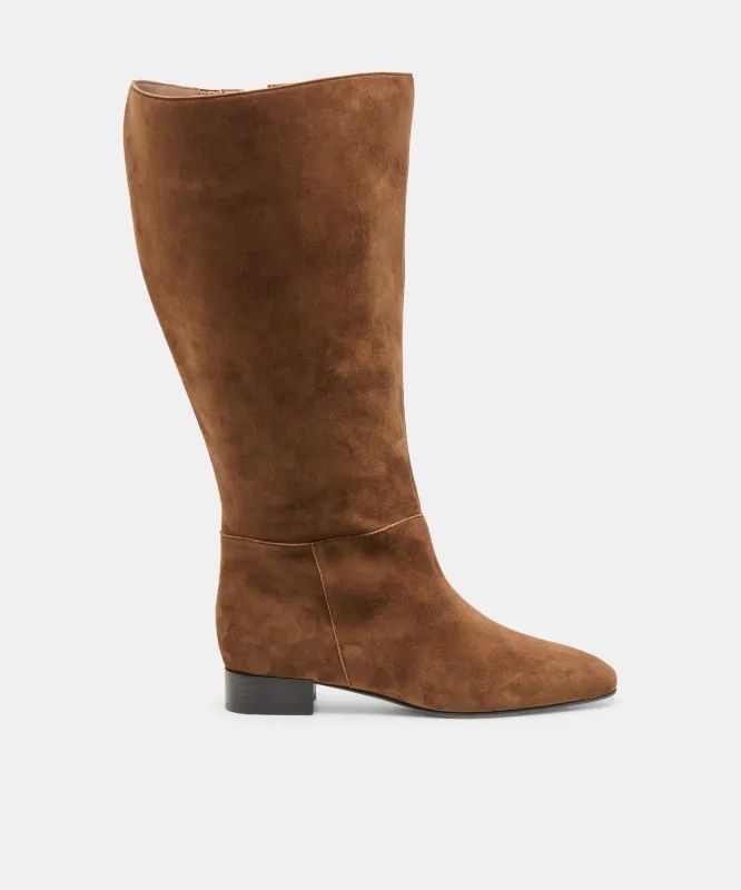 TYWIN EXTRA WIDE CALF BOOTS COCOA SUEDE made by Dolce Vita