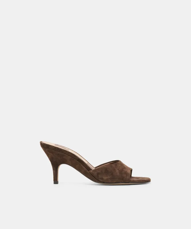 BELEN HEELS DK BROWN SUEDE made by Dolce Vita
