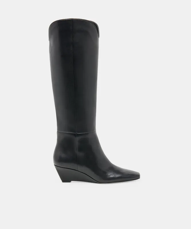 HENRA BOOTS BLACK LEATHER made by Dolce Vita