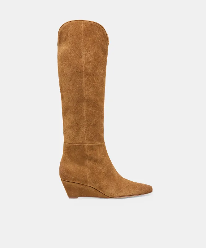 HENRA BOOTS LT BROWN SUEDE made by Dolce Vita