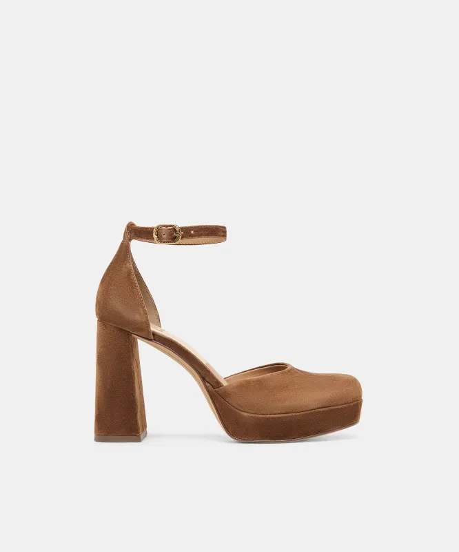 GARLYN HEELS COCOA SUEDE made by Dolce Vita