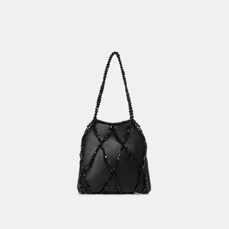 SERILDA HANDBAG BLACK SATIN made by Dolce Vita