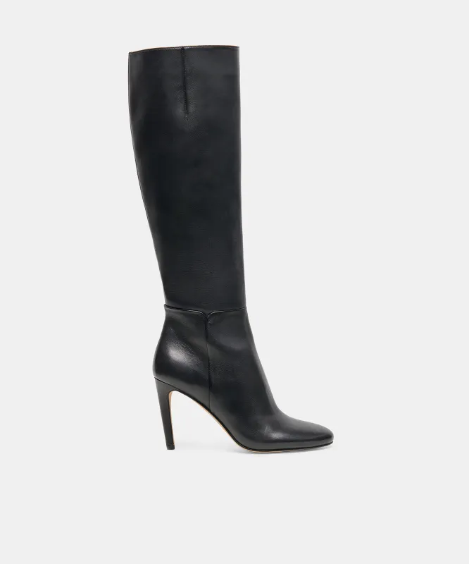 HEYES BOOTS BLACK LEATHER made by Dolce Vita