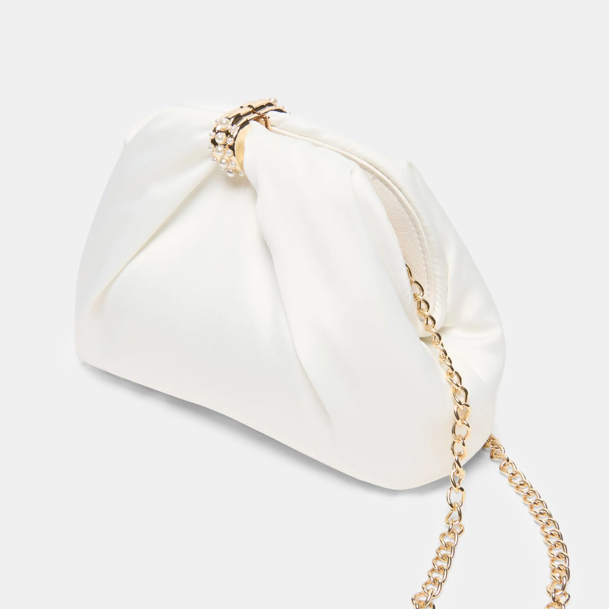 GLEAM CLUTCH WHITE SATIN sold by Dolce Vita product image thumbnail 4