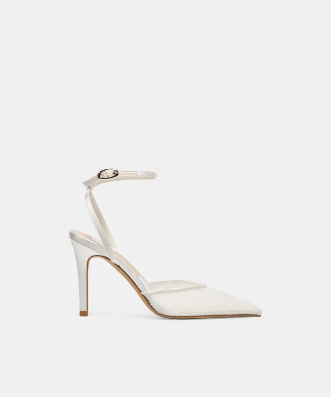 ELARA LACE HEELS WHITE LACE made by Dolce Vita