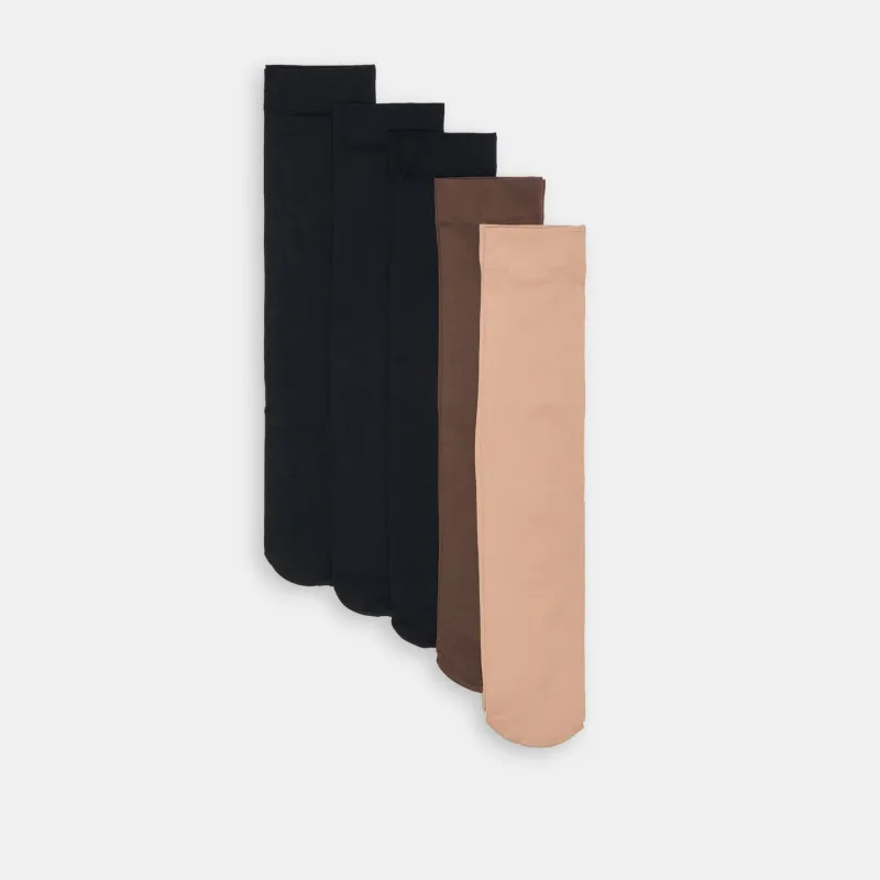 5 PACK OPAQUE TROUSER CREW SOCKS DARK MULTI made by Dolce Vita