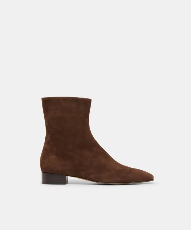 TARINE WIDE BOOTIES DK BROWN NUBUCK made by Dolce Vita